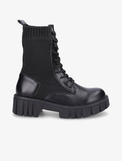 Bottines montantes à lacets - Noir - 1