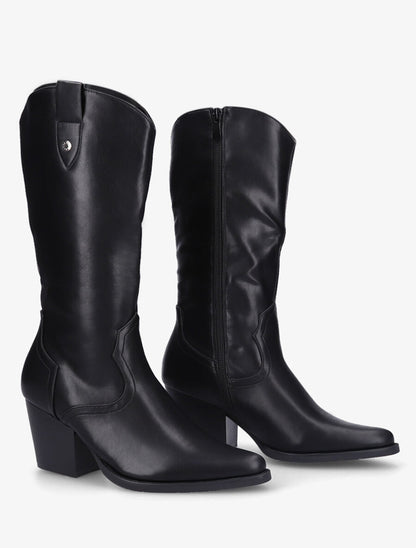 Bottes en simili style santiags - Noir - 4