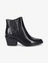 Bottines style santiag effet croco - Noir - 1