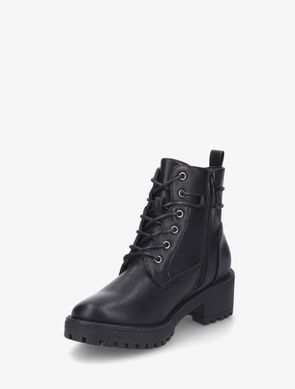 Bottines à lacets et double zips - Noir - 3