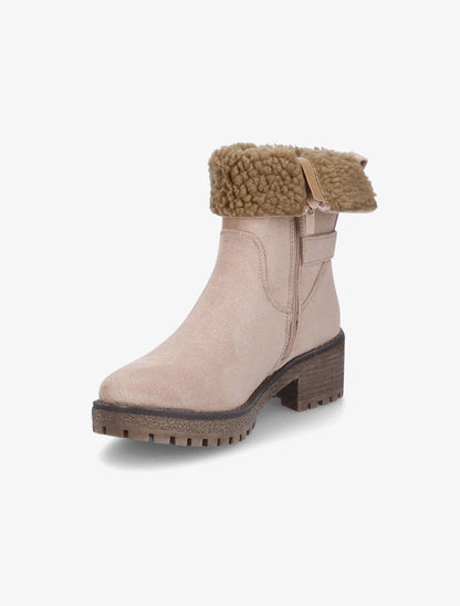Bottines fourrées en suédine - Beige - 3
