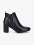 Bottines élastiquées à talon en simili - Noir - 1