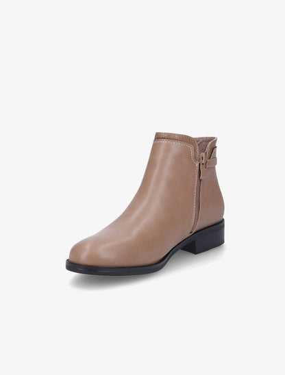 Bottines plates effet croco - Taupe - 3