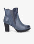 Bottines à talon à empiècement python - Bleu - 5