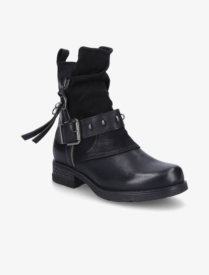Boots montantes bi-matière à sangle - Noir - 2