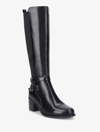 Bottes simili à côté élastiqué - Noir - 2