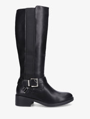 Bottes classiques élastiquées en simili - Noir - 5