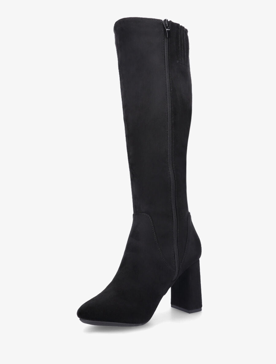 Bottes en suédine à découpe - Noir - 4