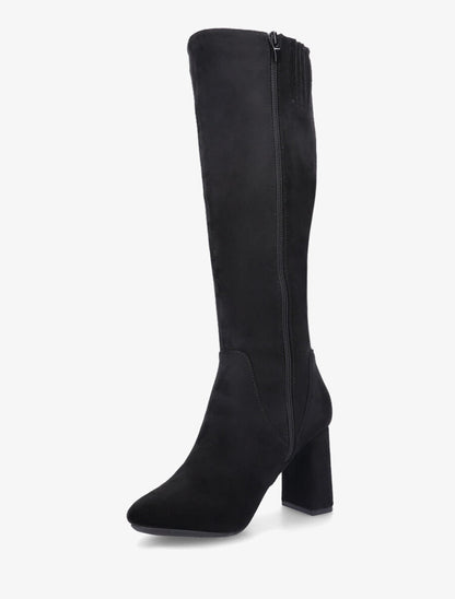 Bottes en suédine à découpe - Noir - 4