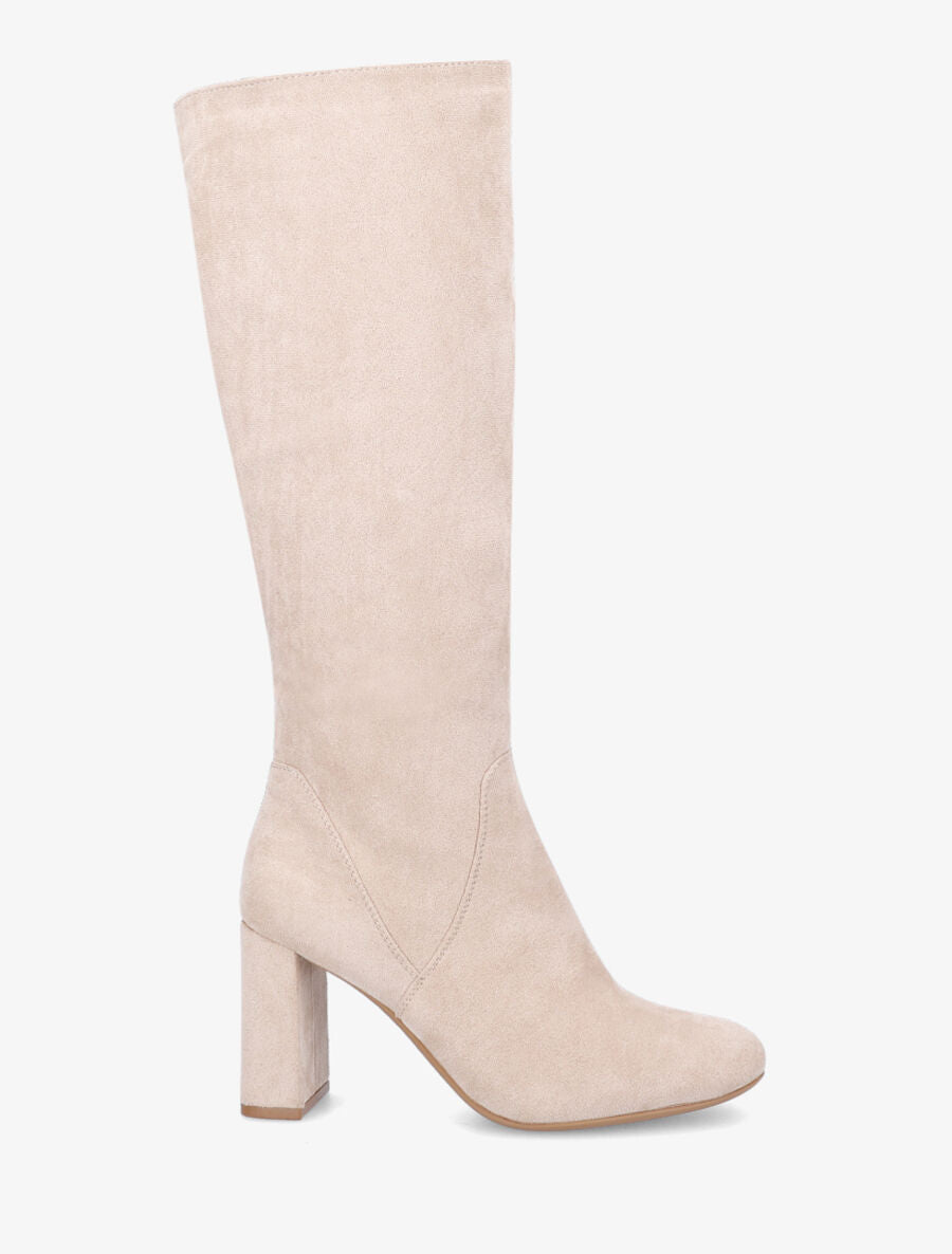 Bottes en suédine à découpe - Beige - 2