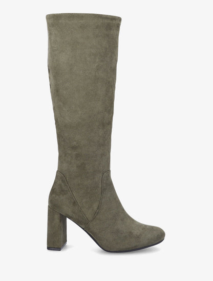Bottes en suédine à découpe - Kaki - 6
