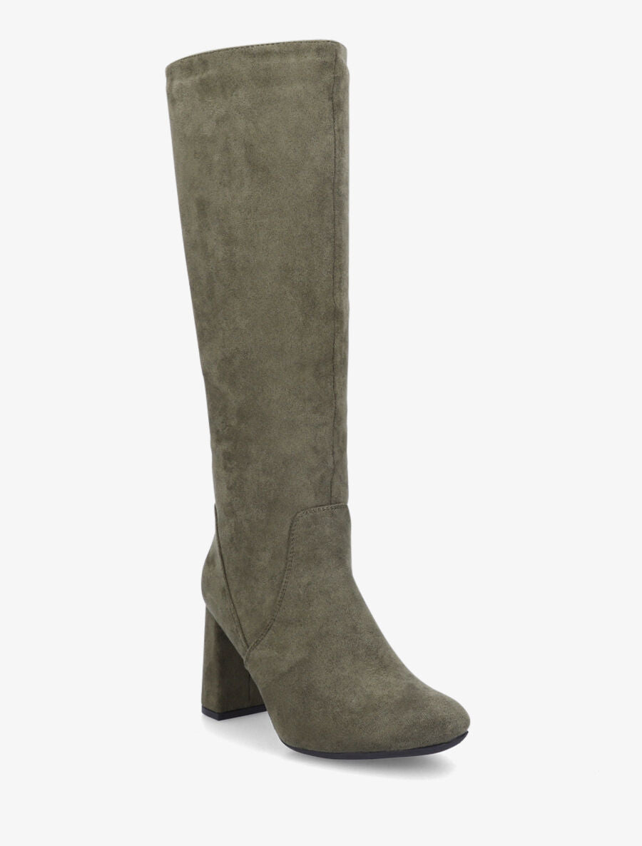Bottes en suédine à découpe - Kaki - 3
