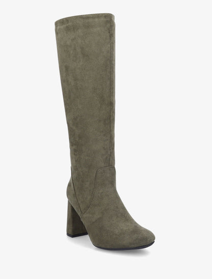 Bottes en suédine à découpe - Kaki - 3