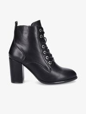 Bottines à lacets en simili - Noir - 5