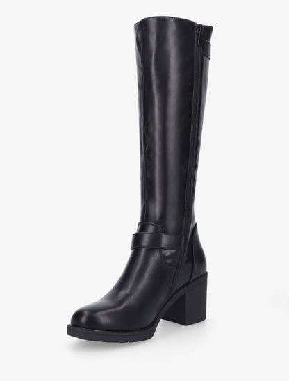 Bottes en simili à talon haut - Noir - 3