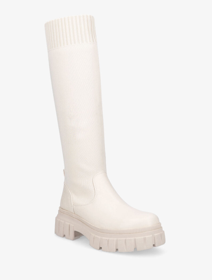 Bottes chaussettes en maille - Beige - 2