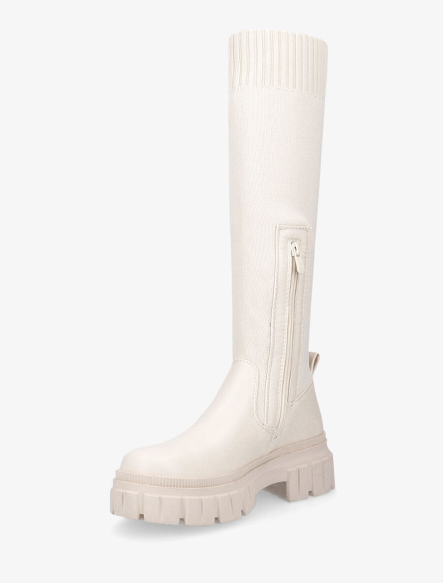 Bottes chaussettes en maille - Beige - 3