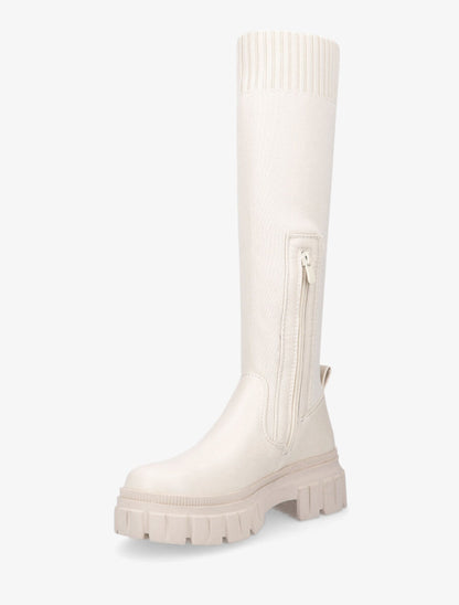 Bottes chaussettes en maille - Beige - 3