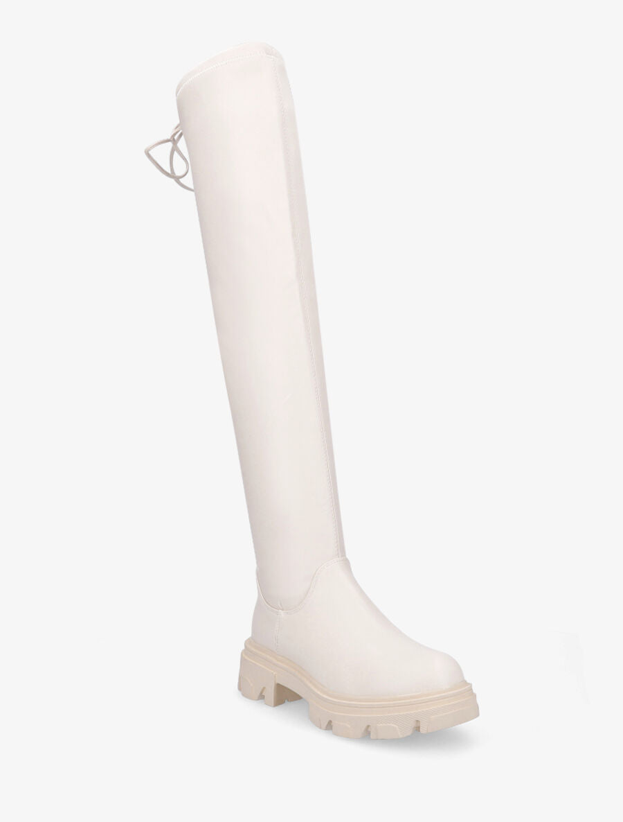 Cuissardes en simili avec cordons de serrage - Beige - 3