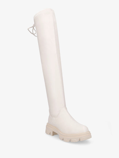 Cuissardes en simili avec cordons de serrage - Beige - 3