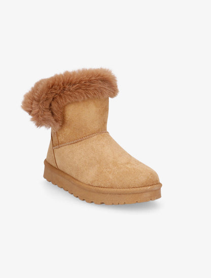 Boots à chevilles fourrées - Camel - 2