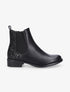 Bottines en simili et contrefort à paillettes - Noir - 5