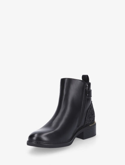 Bottines à contrefort pailleté et sanglé - Noir - 4