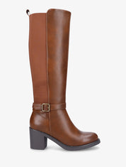 Bottes élastiquées à talon - Camel - 5