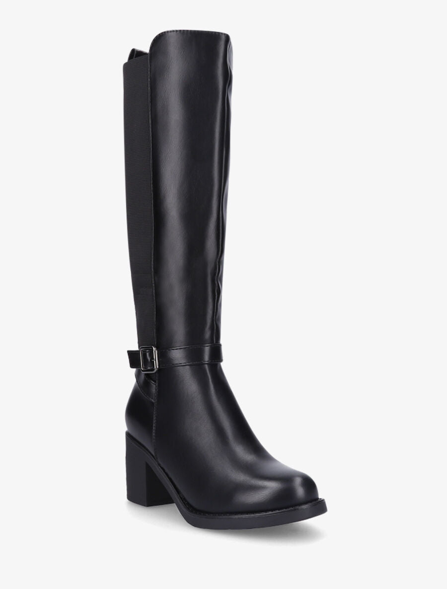 Bottes élastiquées à talon - Noir - 2