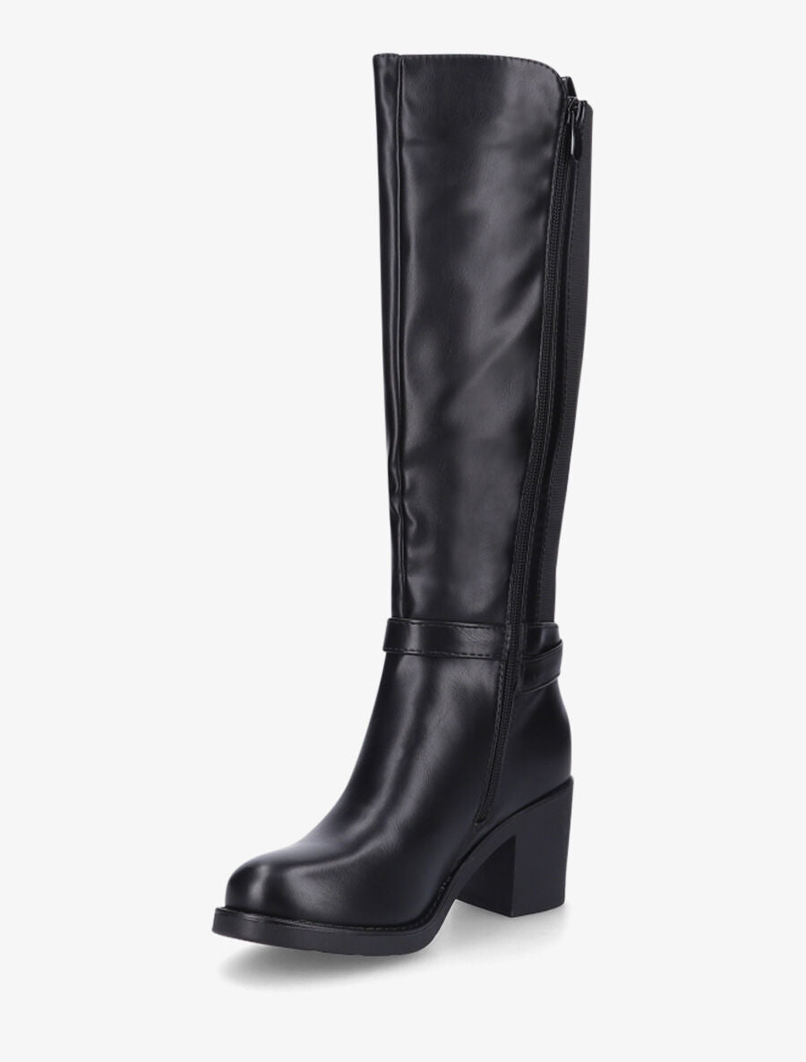 Bottes élastiquées à talon - Noir - 3