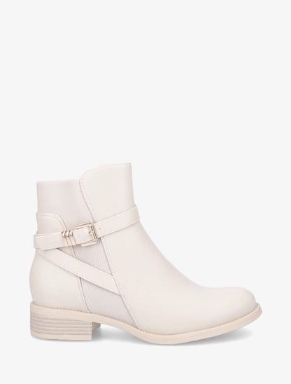 Bottines élastiquées à boucle - Beige - 5