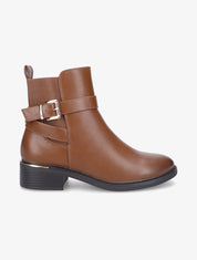 Bottines à contrefort à empiècement métal - Camel - 1