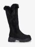 Bottes en suédine et fausse fourrure - Noir - 1