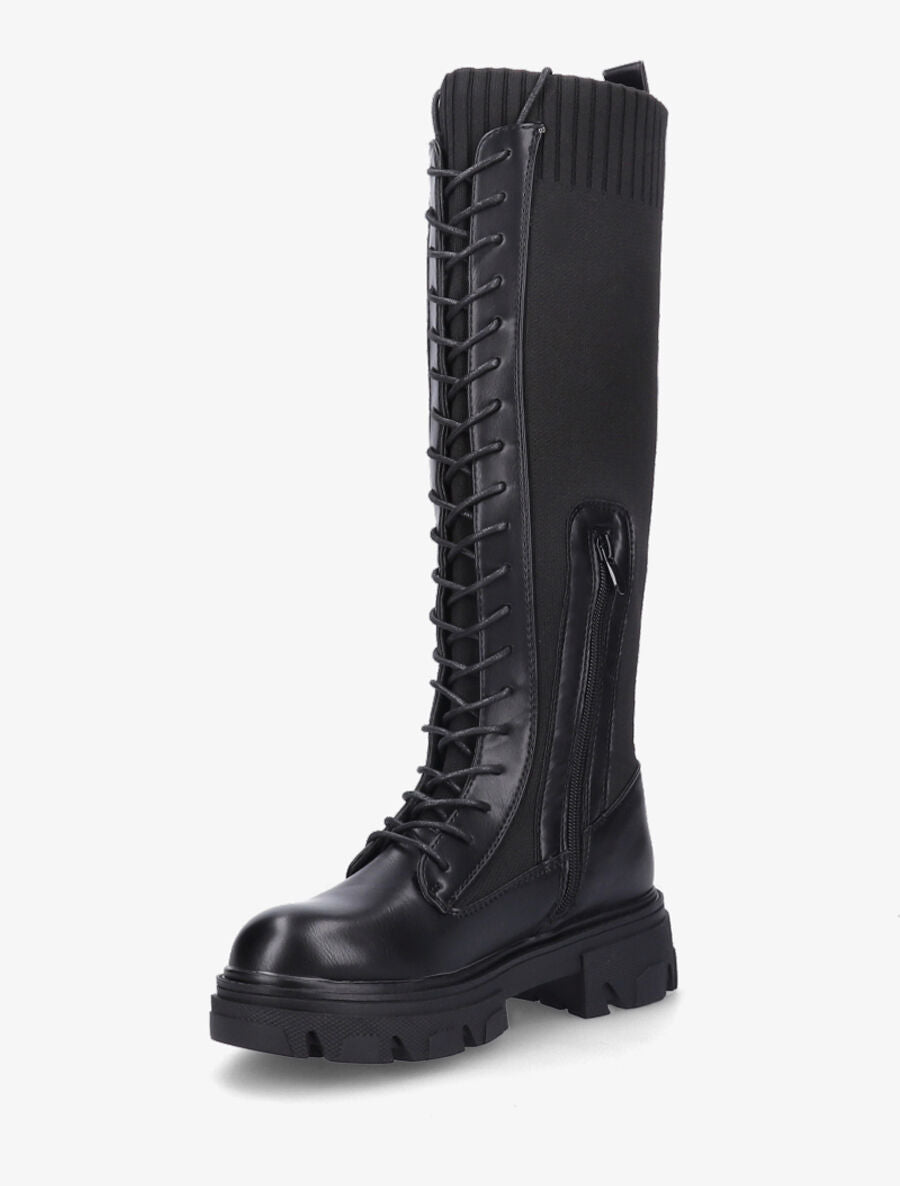 Bottes style chaussettes à lacets - Noir - 3