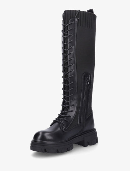 Bottes style chaussettes à lacets - Noir - 3