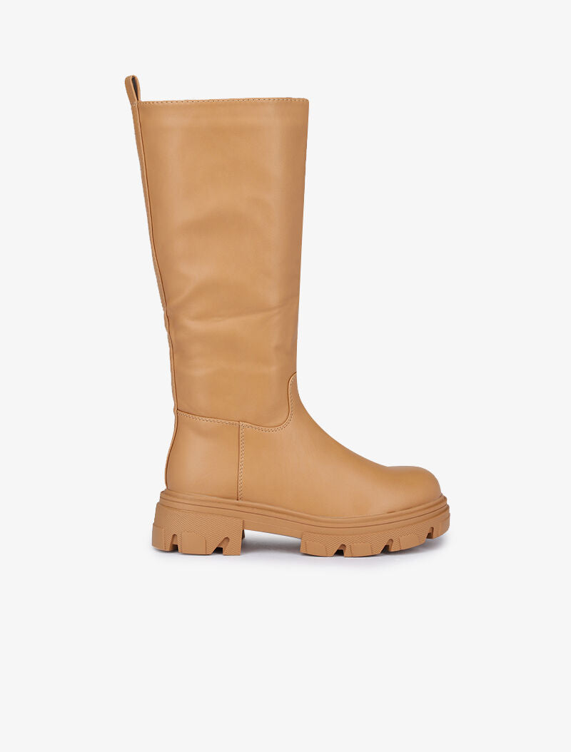 Bottes classiques en simili - Caramel - 1