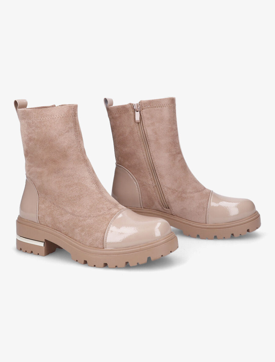 Bottines à bout vernis - Taupe - 4