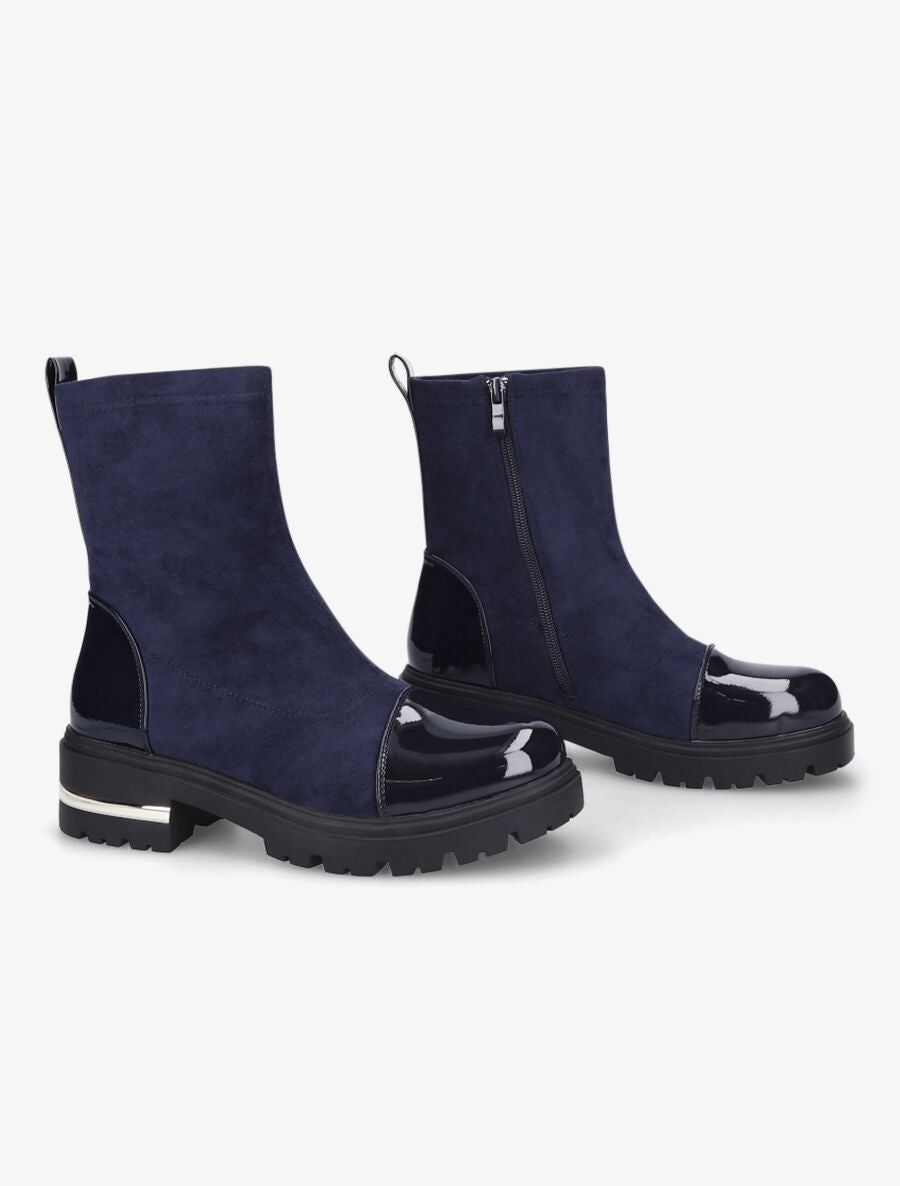 Bottines à bout vernis - Marine - 4