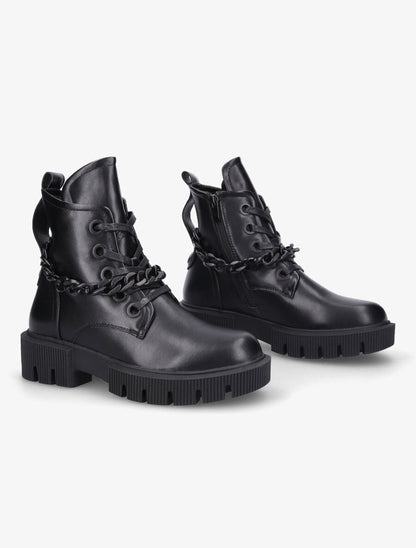Boots militaire à chaîne - Noir - 4