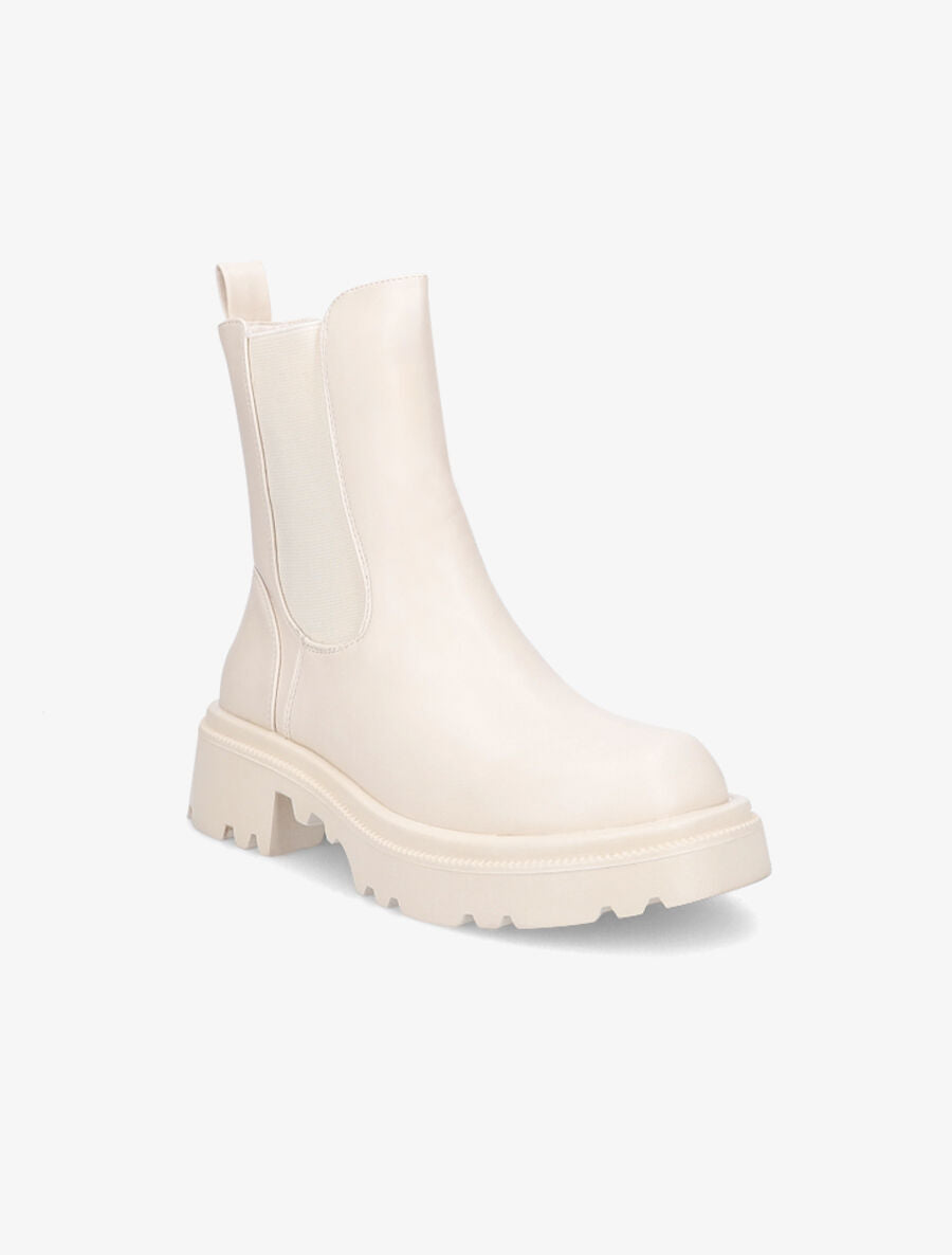 Boots élastiquées unies - Beige - 2