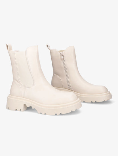 Boots élastiquées unies - Beige - 4