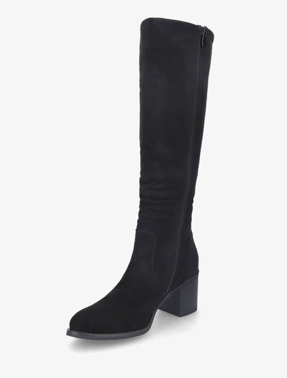 Bottes fourrées en suédine effet plissé - Noir - 3