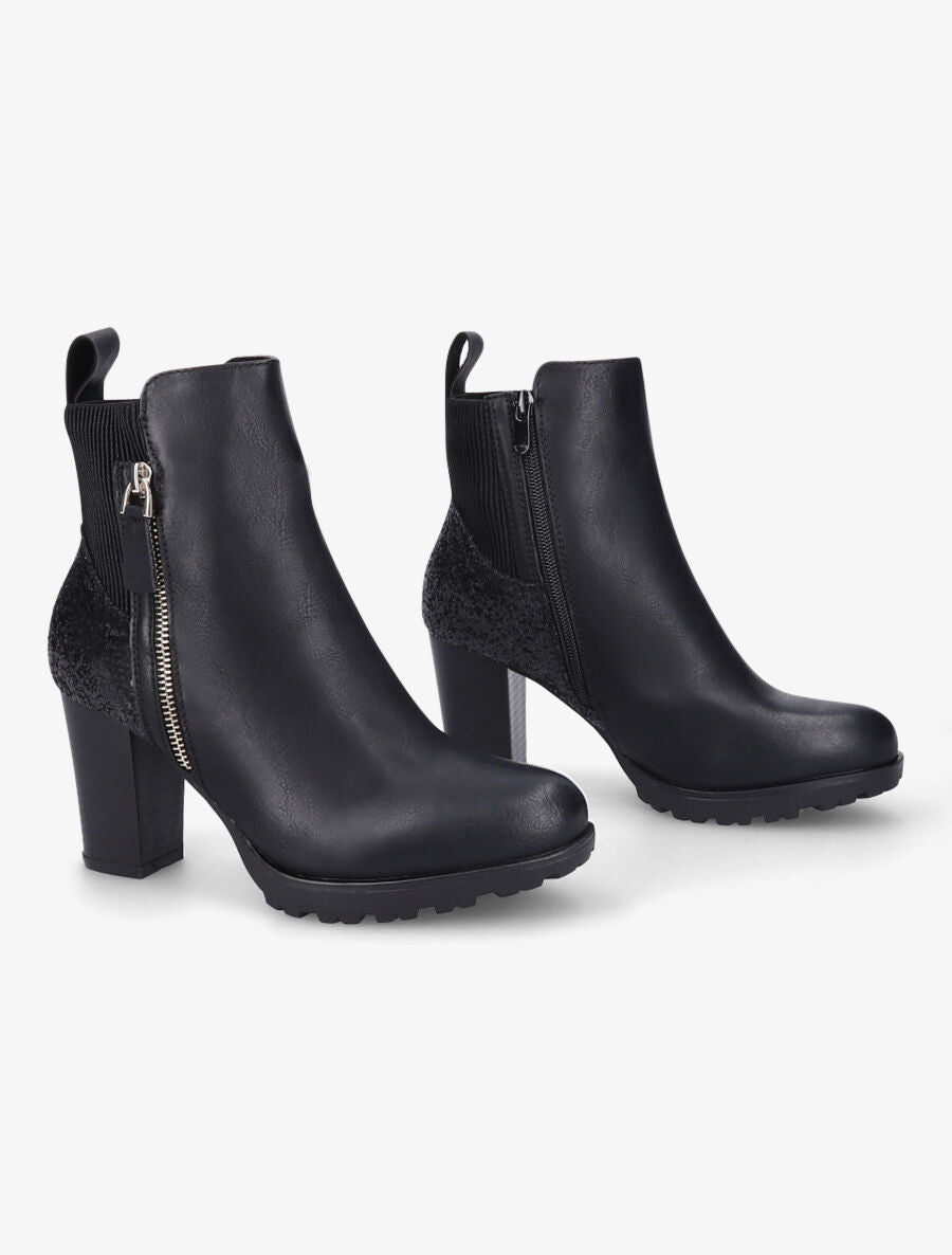 Bottines à contrefort pailleté - Noir - 4