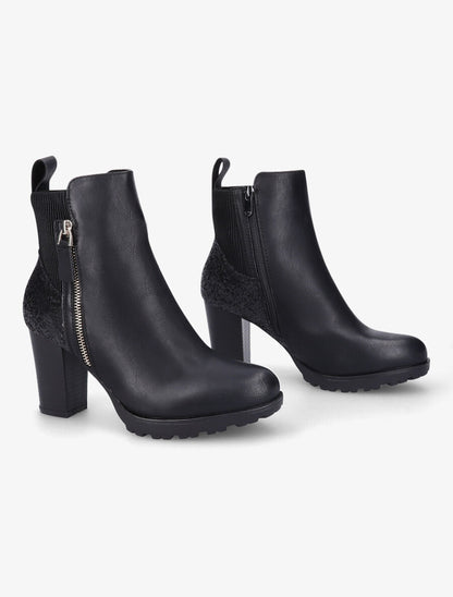Bottines à contrefort pailleté - Noir - 4