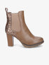 Bottines à talon et paillettes - Taupe - 1