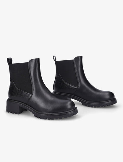 Bottines élastiquées à contrefort texturé - Noir - 4