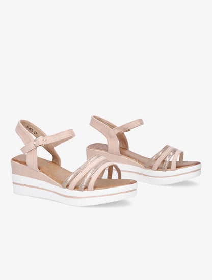 Sandales compensées à semelle irisées - Rose gold - 4