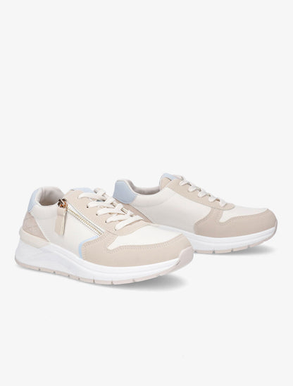 Baskets zippées en simili - Beige - 4