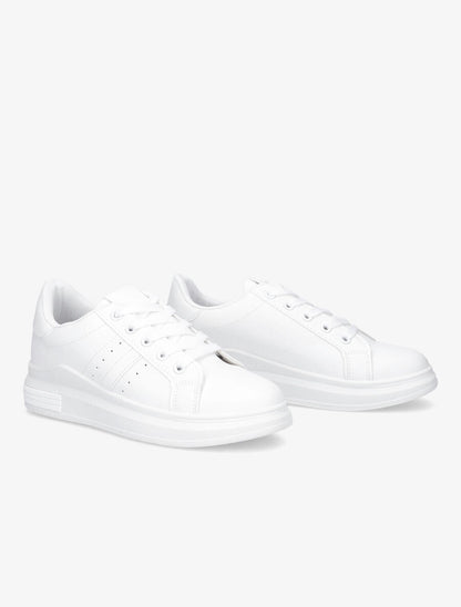 Baskets classiques en simili - Blanc - 4