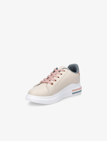 Baskets à bandes python et paillettes - Beige - 3